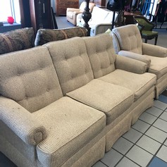 taupe sofa and recliner