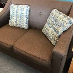 Brown loveseat